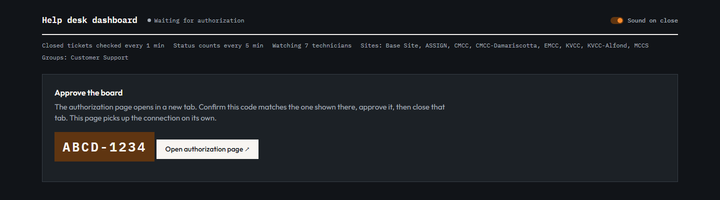 Approve screen